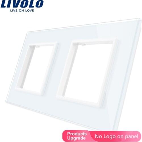 Livolo Luxury White Pearl Crystal Glass, 150mm*80mm, EU standard, Double Glass Panel For Wall Switch&Socket,VL-C7-SR/SR-11