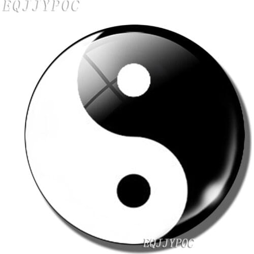 Tai Chi Fridge Magnet Black and White YinYang 30 MM Glass Cabochon Magnetic Refrigerator Stickers Note Holder Home Decor