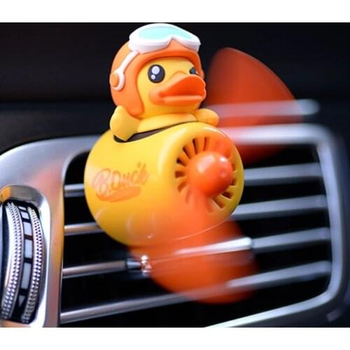 Cute Duck Pilot Car Air Freshener Auto Air Outlet Rotatable Propeller Airpian Perfume Car Interior Decoration Accessories