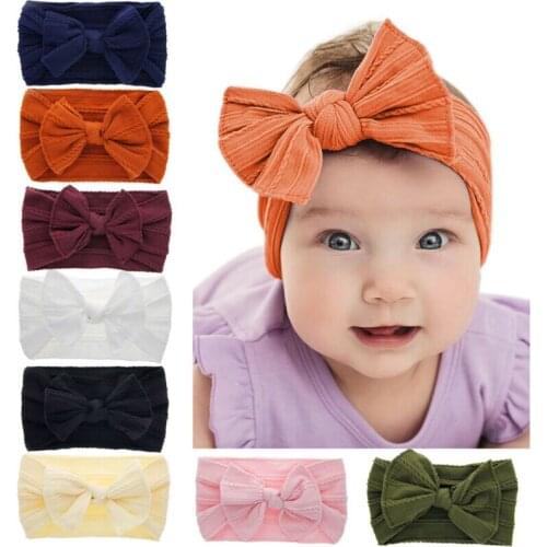 Fashion Baby Headbands Accessories Kid Girl Baby Broad Headband Toddler Cotton Linen Fashion Bow Hemp Pattern Hair Band