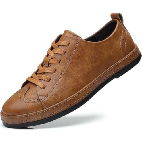 New 2021 High Quality Oxford Shoes Men Brogues Shoes Lace-up Bullock Business Dress Shoes Male Formal Shoes Plus Size 39-47