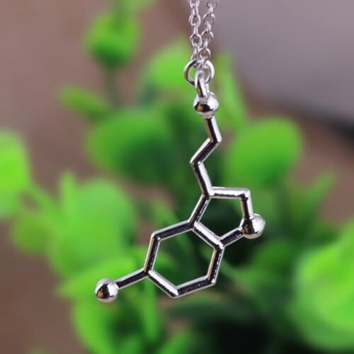 N310 Dopamine molecule chemical alloy pendant necklace,personalized Science students necklace
