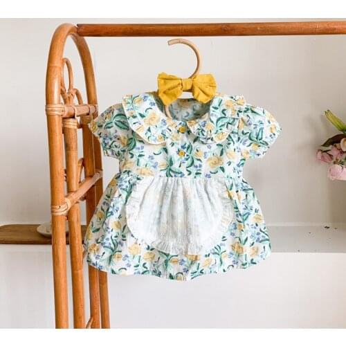 Baby Girls Princess Clothes Cotton Newborn 0-3 Years Infant Girls Bodysuit+Headband Baptism Birthday Kids Girls Clothes Suit