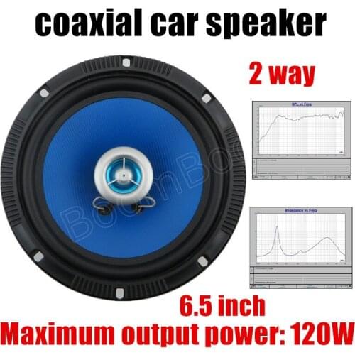 A pair 6.5 inch 2x120W 2 way coaxial car speaker with sky blue car stereo speaker car audio speaker for all cars free shipping