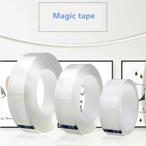 1M/2M/3M/5M Transparent Nano Magic Tape Double Sided Tape Washable Reusable Waterproof Adhesive Tape Cleanable Home Tape