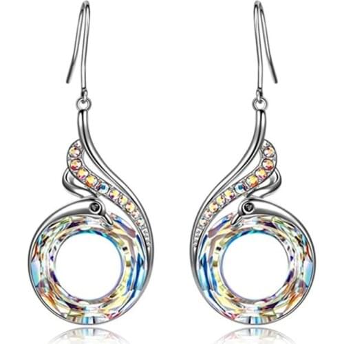 Rainbow Clear Crystal Dangel Eaarings For Women