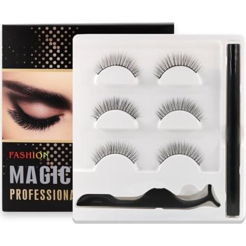 Self-Adhesive False Eyelashes With Magnetic Eyeliner Makeup Faux Cils Beauty Eyelash Extension