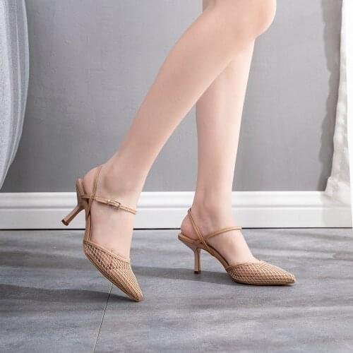 Ankle Strap Women Sandals Summer Fashion 7CM Thin High Heels Gladiator Narrow Band Party Dress Pumps Shoes