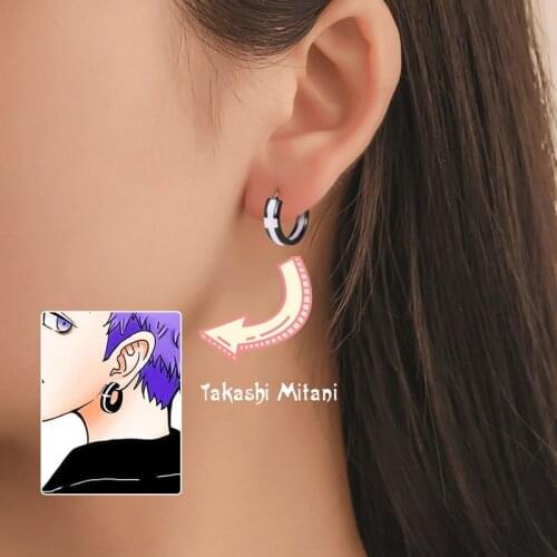 Anime Tokyo Revengers surrounding Takashi Mitsuya earrings cartoon character cos decoration accessories