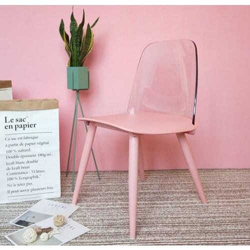 Net Red Nordic Transparent Backrest Dining Chair Designer Chair Bar Milk Tea Cafe Nail Dressing Chair Ins Chair