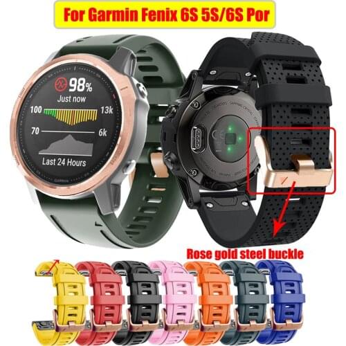 20mm Silicone WatchBand For Garmin Fenix 6S 5S 6S Por 5S Plus Soft Sport Strap For Garmin Fenix 6SPor 5SPlus Watchband Bracelet