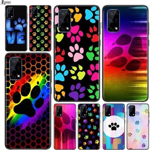 Dog paw Cute for OPPO Realme V15 X5 X3 X50 X7 X2 C17 C11 C3 C2 7 7i 6 6S 6i 5 Narzo 20 Pro Black Phone Case