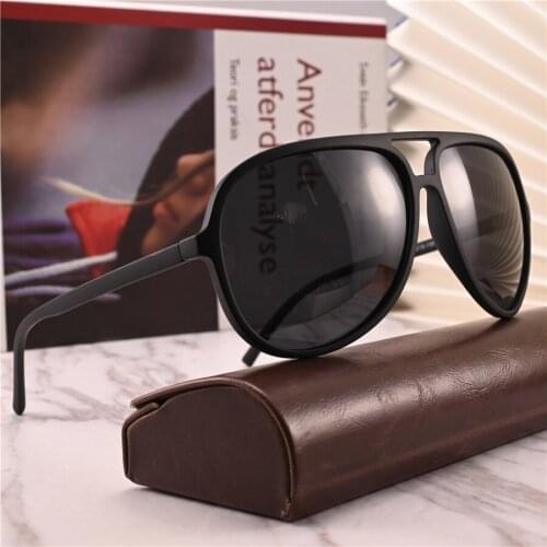 Rockjoy Black Polarized Sunglasses Male Aviation Sun Glasses for Men 150mm Oversize Ultralight Fashion Driving Anti Reflection