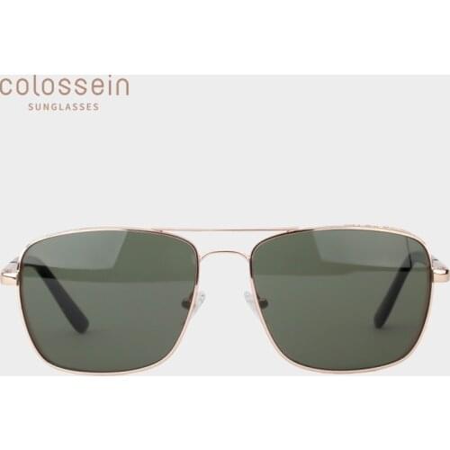 COLOSSEIN Pilot Sunglasses Men Classic Polarized Sun Glasses Women Retro Square Metal Frame Glasses UV400 Protection Eyewear