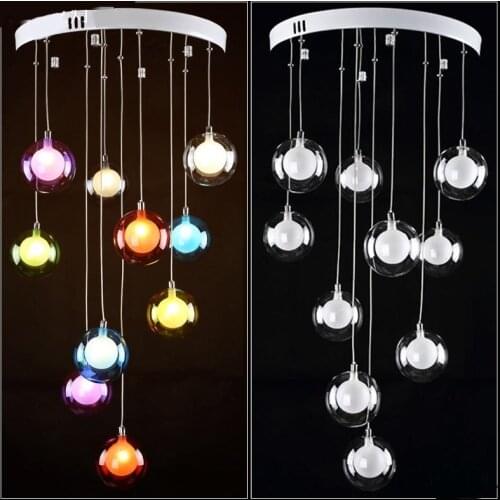 Modern minimalist restaurant LED living room pendant light bedroom lamp glass ball bubble lamp creative colours ZH ZL326
