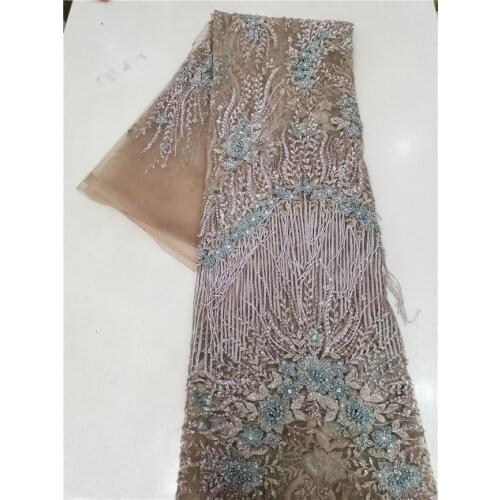 Bridal beaded Lace Fabric High Quality SYJ-93682 for Wedding Dress Gorgous French Lace fabric
