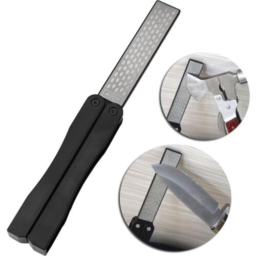 1pcs Knife Grinder Double Sided Folding Portable Pocket Sharpener Diamond Knife Sharpening Stone Outdoor Kitchen Practial Tools