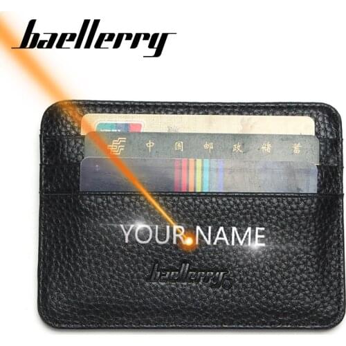 2021 Unisex Card Holder Slim Wallet Name Customized Photo Holder Hight Quality PU Leather ID Card Holder For Men and Women