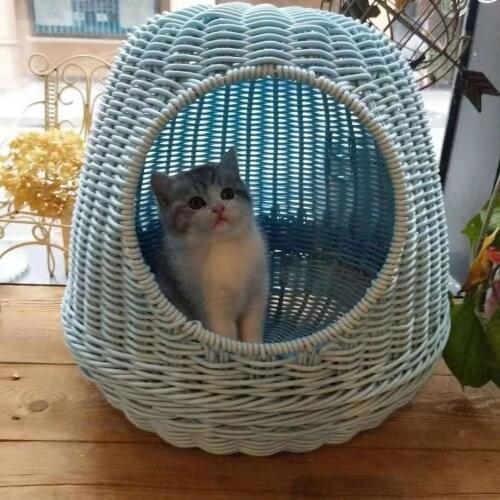 All season cats nest closed cat house originality Rattan Pet Supplies cat bed Ventilation health and comfort