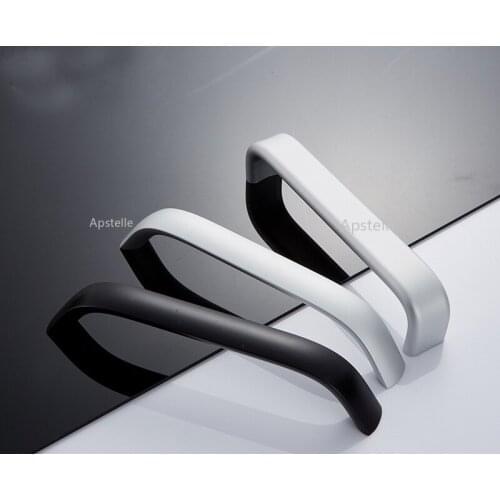 Drawer Kitchen Pull Zinc Alloy Modern Cabinet Cupboard Knobs Silver Black Nordic Style Furniture Door Hardwares
