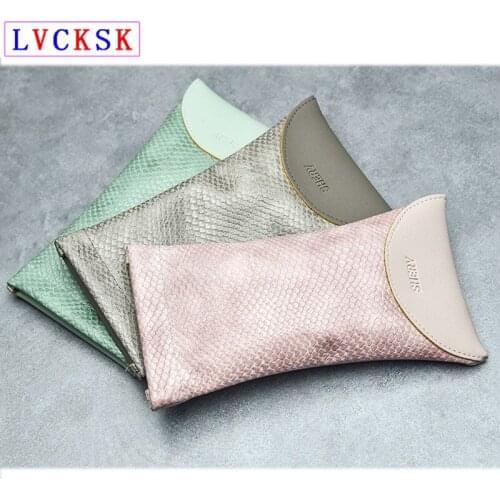 Women Fashion PU Sunglasses Cases Portable Glasses Pouch Ladies Snake Grain Printing Eyeglasses Protector Container Bag L3