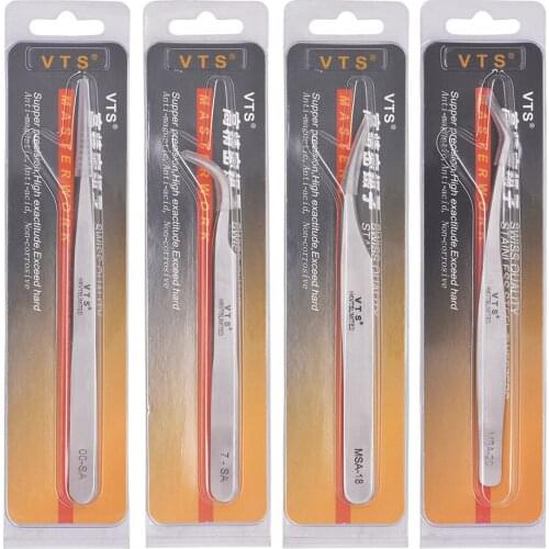 100% Original Tweezers VTS 00-SA 7-SA MSA-18 MSA-20 Professional Makeup Eyelash Tweezers for 3D Volume Eyebrow Tools Wholesale