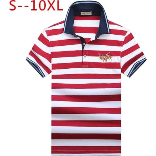 10XL High Quality Brand Striped Shirt Men Polo Ralp Men Shirts 2019 Casual Cotton Camisa Polo Masculina Breathable Polos Hombre