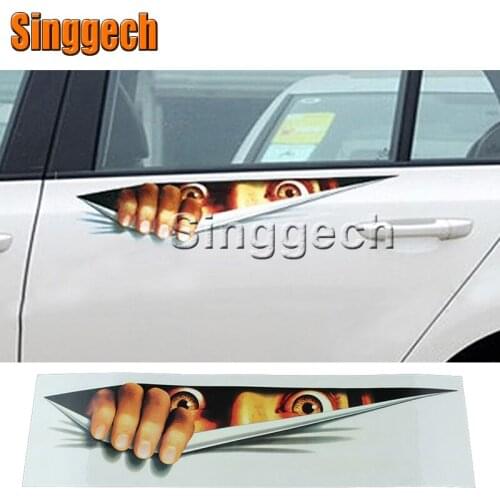3D Eyes Peeking Monster Car stickers For Volkswagen VW Polo Passat B5 B6 CC Golf 4 5 6 7 Touran T5 Tiguan Bora Scirocco