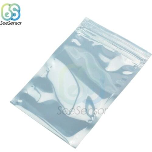 50Pcs 80 x120mm Self-sealing Electrostatic Bag Plastic Zip Lock Shielding Anti Static Bags Holders Packaging Packing Bag 60x90mm