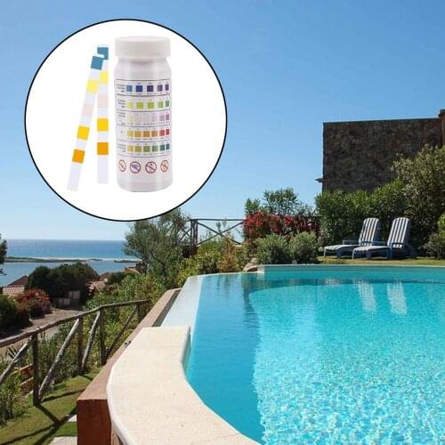 50 Count Swimming Pool Water Quality 4-in-1 Test Strip Paper Residual Chlorine PH Value