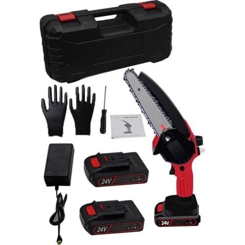 6 Inch Electric Chain Saw 500W Rechargeable Electric Pruning Saw Multifunctional Mini Cordless Pruning Garden Tool with 2Battery