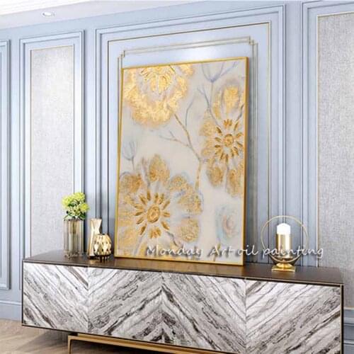 Abstract gold Oil Painting 100% Hand painted gold canvas Oil Painting home Decoration wall painting art picture for Living Room