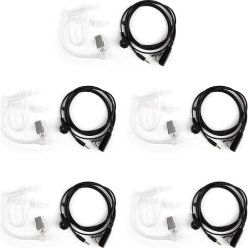 Artudatech 5Pcs For Cobra Radio CXT545 CXT345 MT600 2.5mm Covert Acoustic Tube Headset Mic