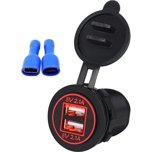 Auto Car-Styling Vehicle Charger Dual USB Charging Socket Adapter Power Outlet