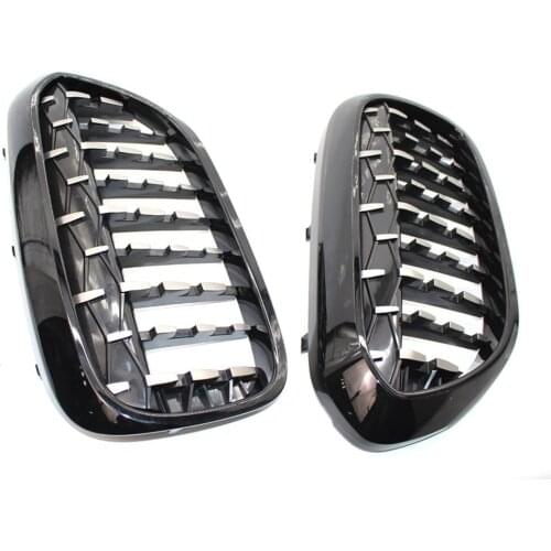 Bright Black Meteor Car Grills For G30 G38 525i 528i 530i 540i 2017-2020 Front Mesh Grill Chrome Grille Car Accessories