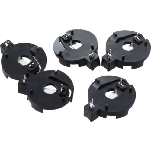 CR2016 2025 2032 Coin Cell Button Battery Holder Socket Black 5 Pcs