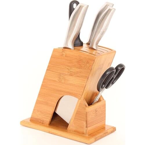 Wood Knife Holder Bamboo Knife Block Stand Knives Storage Shelf Rack Storage Box Organizer Kitchen Accessories Tool
