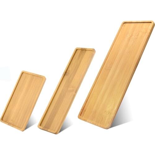 Wooden Bamboo Serving Tray Tea Cup Saucer Trays Fruit Plate Storage Pallet Plate Decoration Japanese Food Rectangular Plate