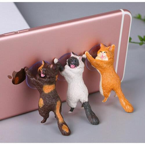 Lovely Cat Smart Phone Bracket Desktop Stand Phone Holder Accessories For Mobile Phones PVC For iPhone Samsung Huawei Xiaomi