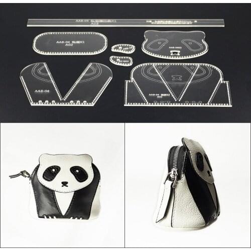 DONYAMY 1 SET DIY Leather Craft Acrylic The Panda Wallet Emplates