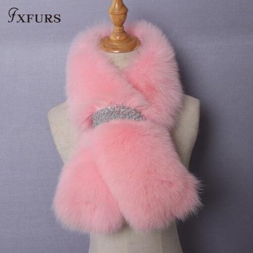 FXFURS Winter Rushed Limited Women Adult Solid Ring 70cm Long Real Fox Fur Collar Winter Cosplay Party With Cz Diamonds Fashion