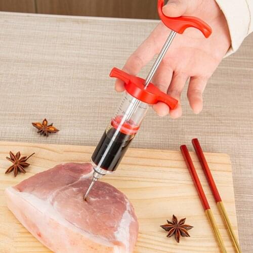 BBQ Stainless Steel Needle Syringe Kithen Marinade Meat Juice Injector Set Sauce Injection Kitchen Tools Accessorie
