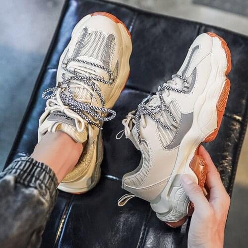 Vulcanized Men Casual Sneakers Leisure Mens Leather Shoes All-match Fall New Arrival Tide Footwear slip on men shoes R13-17