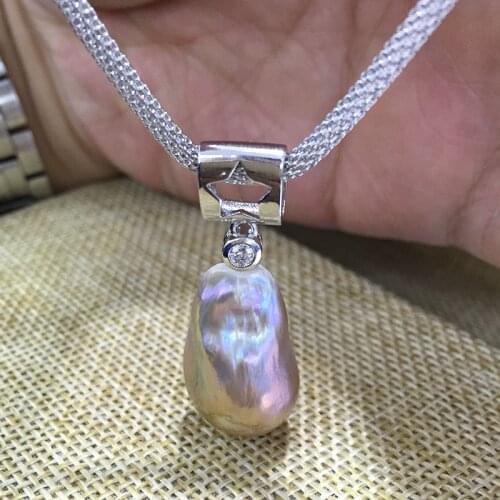 Hot Captain America baroque pearl pendant necklace nucleated flameball shape 3 color Durable adjust chain zirconium