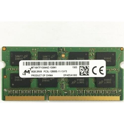 Micron DDR3 RAMS 8GB 2RX8 PC3L-12800S-11 ddr3 8GB 1600MHz 1.35V Laptop memory 204pin