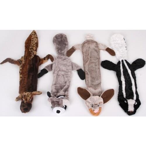 Cute Pet Dog Cat Plush Squeak Sound Dog Toys Funny Fleece Durability Chew Molar Toy Fit for All Pets Rabbit Wolf Raccoon