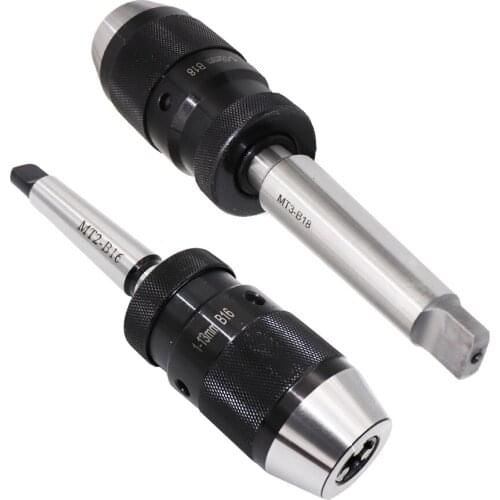 Automatic Locking Chuck B16(1-13mm)/B18(1-16mm) With Morse connecting rod MT2/MT3 For Machining Center Drilling Machine
