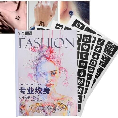 A Set Professional 650Pcs Patterns Semi-Permanent PVC Waterproof Tattoo Stencil Airbrush Temporary Templates Beginners Necessary