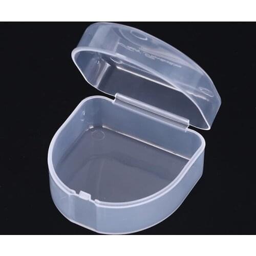 Transparent Denture Case Organizer Plastic Dental Retainer False Tooth Storage Box Holder Mouthguard Container