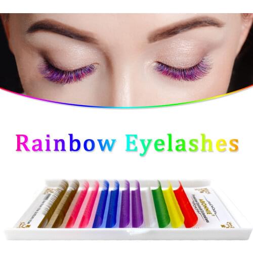 Abonnie Factory Price Single Eyelash Extensions Soft Mink Volume Eyelah 0.07 10-15 Multi-color Eyelashes Free Shipping